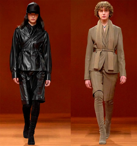 Модная женская одежда из кожи: трендовые куртки, платья, брюки