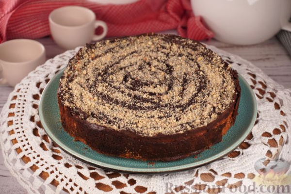 Ореховый песочный тарт с шоколадной начинкой и ганашем